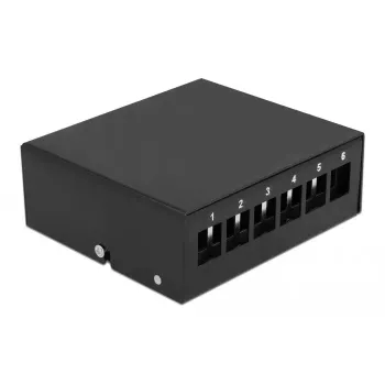 Patchpaneel DeLOCK Keystone 6 poorten zwart