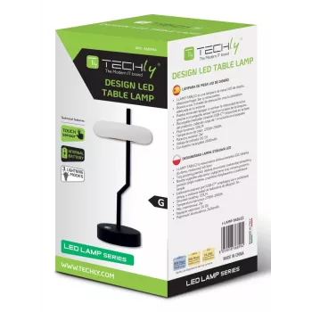 Techly I-LAMP-TABLE2 tafellamp niet-vervangbare lichtbron 2 W LED zwart, wit