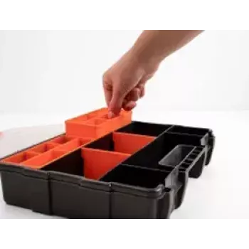 Opbergbox DeLOCK 18416 21 vakken 290x220x60mm oranje zwart