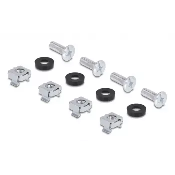 Montageset DELOCK 67281 — accessoire voor metaalracks, zwart, universele 2-delige set