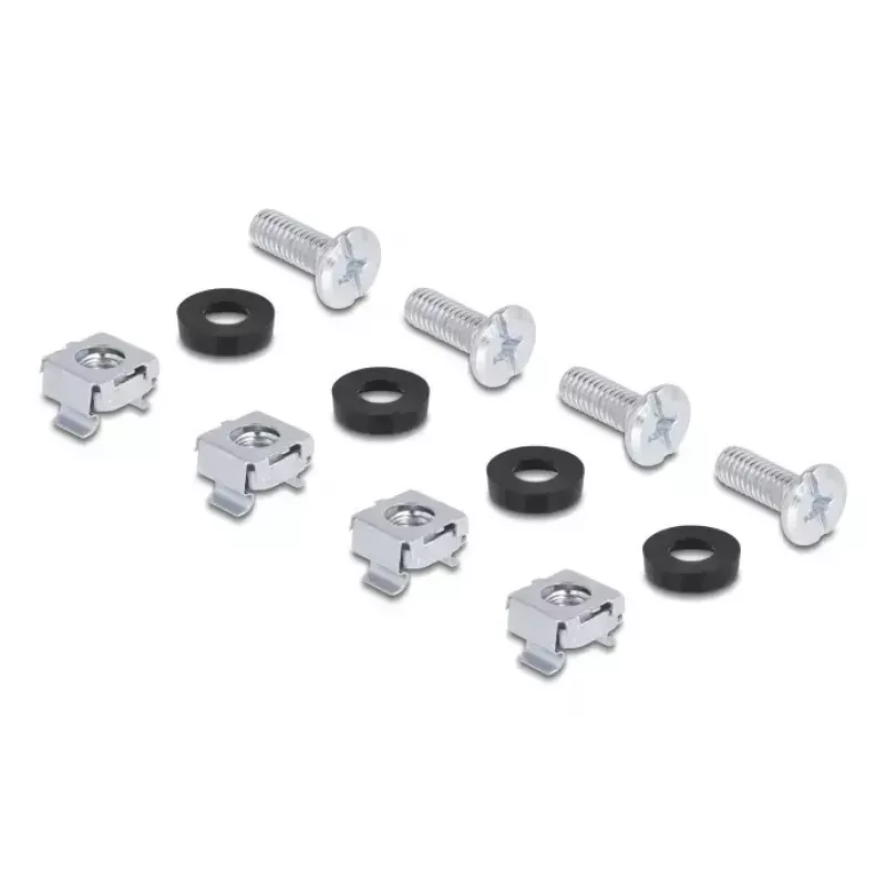 Montageset DELOCK 67281 — accessoire voor metaalracks, zwart, universele 2-delige set