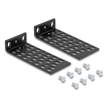 Montageset DELOCK 67281 — accessoire voor metaalracks, zwart, universele 2-delige set