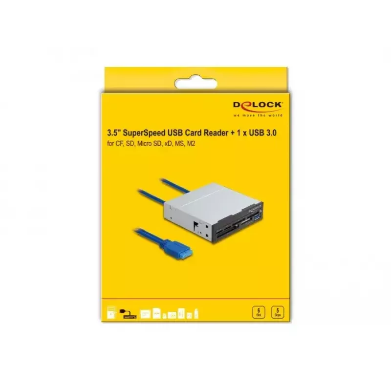 Interne kaartlezer DeLOCK 91759 zwart grijs CF MMC MS