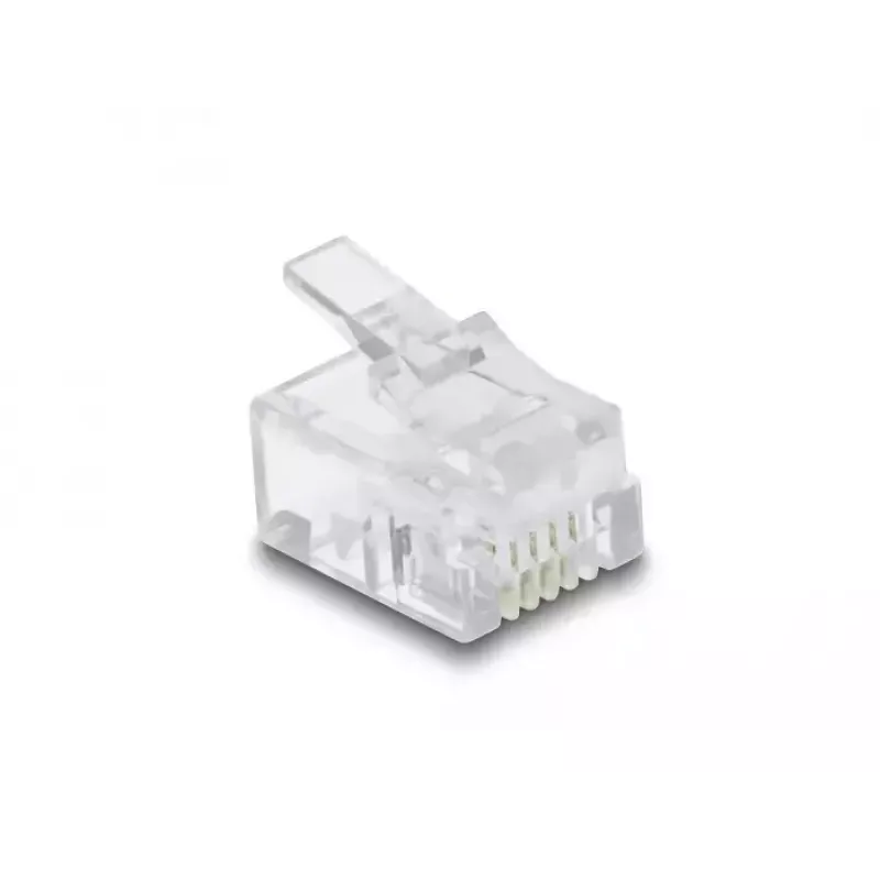 DeLOCK RJ11 modulaire stekker 100 stuks transparant polycarbonaat
