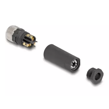 DeLOCK M8-connector A-gecodeerd 3-polig bus schroefaansluiting
