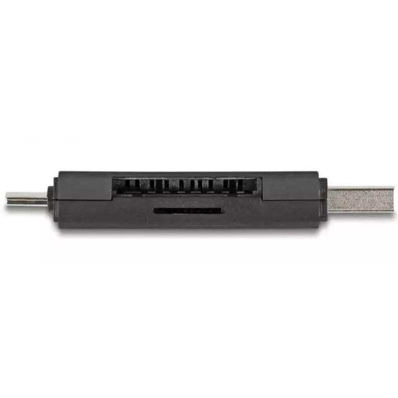Kaartlezer DELOCK USB 5 Gbps USB Type-C / Type-A voor SD en MicroSD, zwart, 5000 Mbit/s, 21×77×10 mm