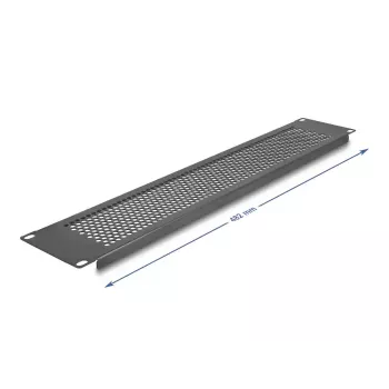 Blindplaat DeLOCK 67036 zwart metaal 88 mm breed 11 mm hoog
