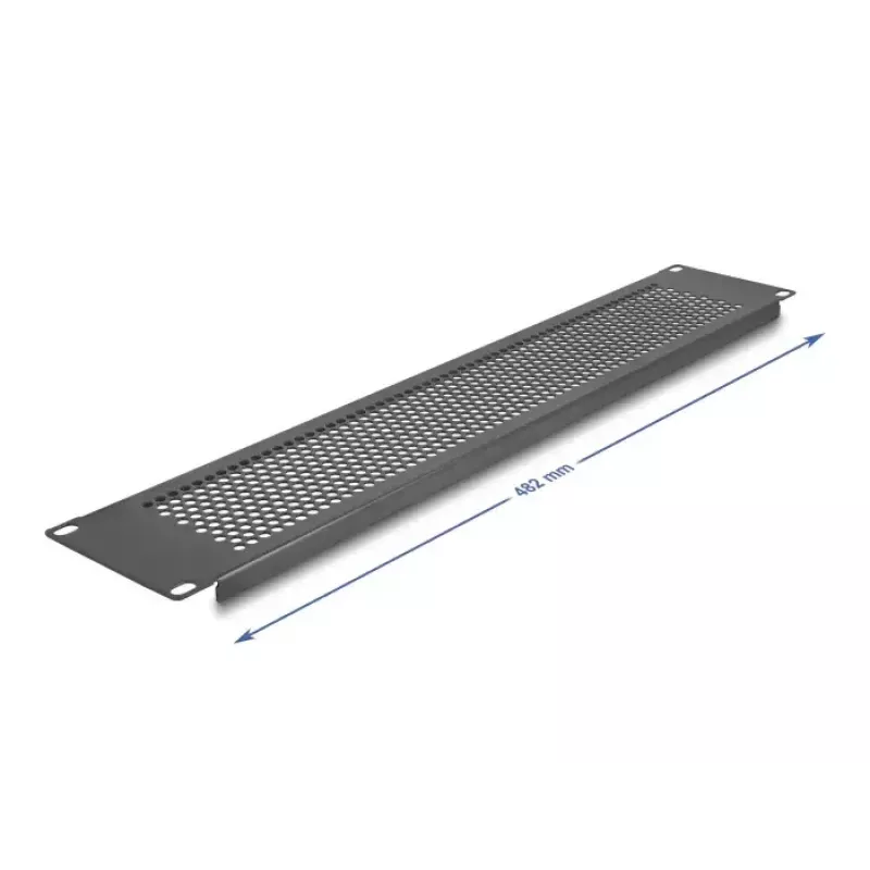 Blindplaat DeLOCK 67036 zwart metaal 88 mm breed 11 mm hoog