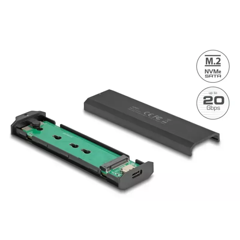 SSD-behuizing DeLOCK 42031 zwart M.2 PCIe SATA 20 Gbit/s