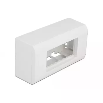 Patchpanel-accessoire DELOCK 81333 — witte polycarbonaat houder, 152×50×82 mm