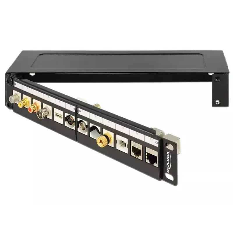 Wandgemonteerd rack DeLOCK 43303 1U zwart