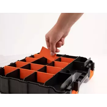 Opbergbox DeLOCK 18417 rechthoekig kunststof zwart oranje 270x320x80mm