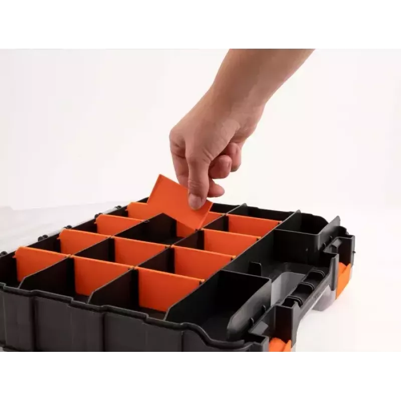 Opbergbox DeLOCK 18417 rechthoekig kunststof zwart oranje 270x320x80mm