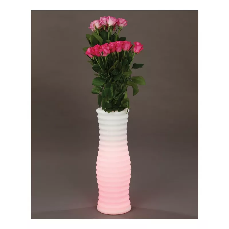 Techly I-LED bloempot wit kunststof 1 st.