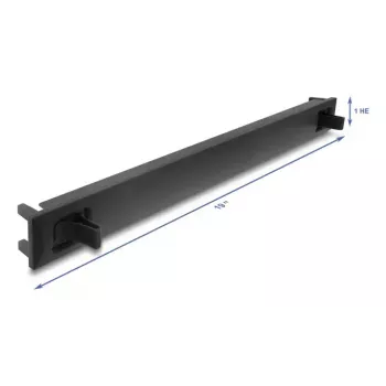 Rack-blindplaat DELOCK 67208, ABS-kunststof, zwart, 1U