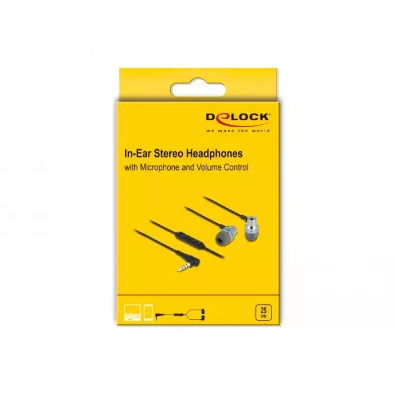 Headset DeLOCK 27183 in-ear-koptelefoon 3,5-mm-jack microfoon volumeregeling