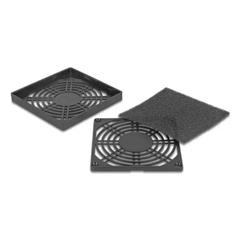 Delock 67312 ventilatorrooster met stoffilter 92 x 92 mm, zwart