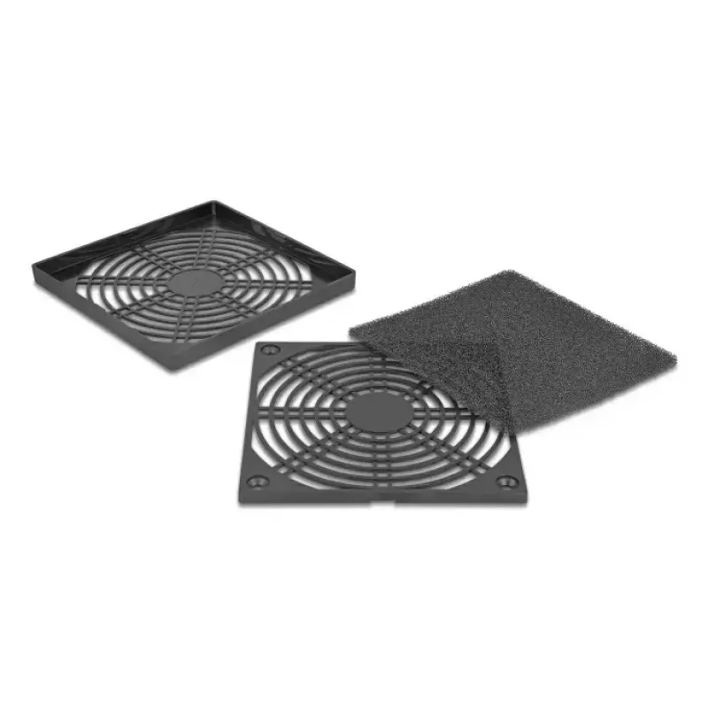Delock 67313 ventilatorrooster met stoffilter 120 x 120 mm, zwart