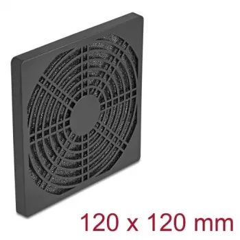 Ventilatorrooster DELOCK 67313, ABS zwart, 125×125 mm, montageboorpatroon 105×105 mm