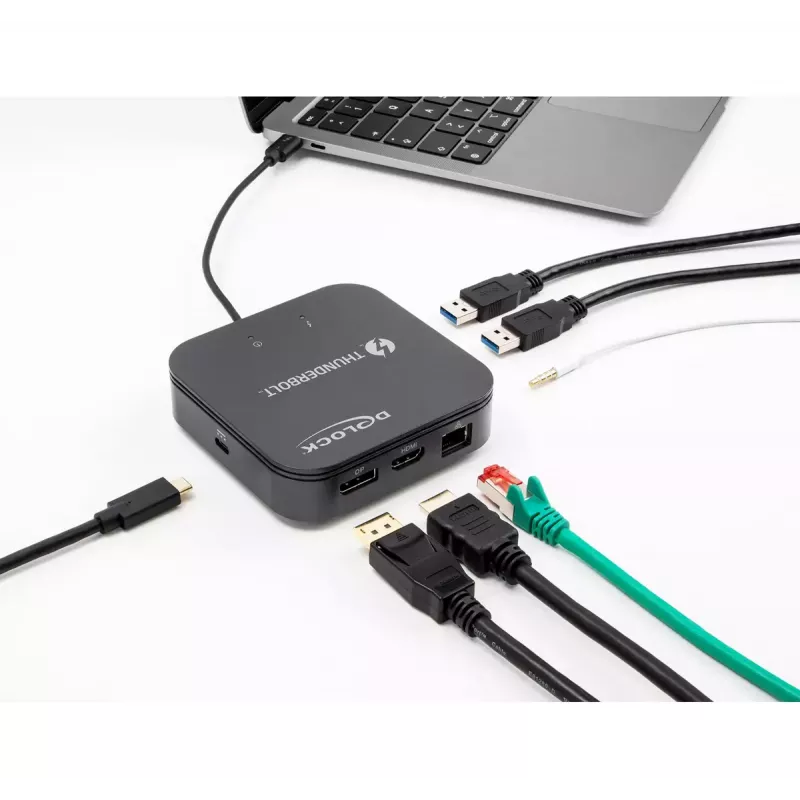 DeLOCK Thunderbolt 3 mini-dockingstation 8K DisplayPort HDMI USB LAN audio PD 3.0
