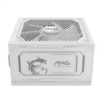 Voeding MSI MAG A1000GL PCIE5 WHITE 1000 W ATX 24-pin, 80 PLUS Gold, 135 mm ventilator