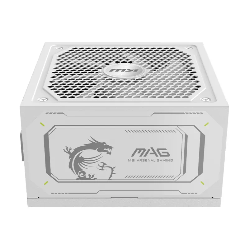 Voeding MSI MAG A1000GL PCIE5 WHITE 1000 W ATX 24-pin, 80 PLUS Gold, 135 mm ventilator