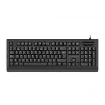 CONCEPTRONIC USB-toetsenbord met smart-ID-kaartlezer KAYNE01IT — full-size 105 toetsen, Italiaanse layout, bedraad, 1,5 m kabel, zwart