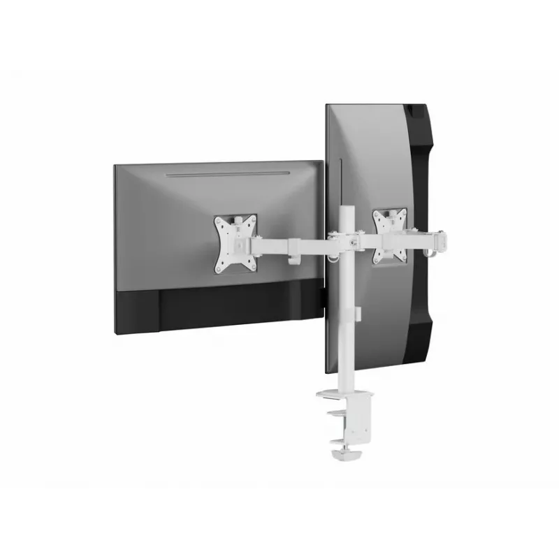 Equip 17 inch-32 inch verstelbare dualmonitor-tafelhouder, wit