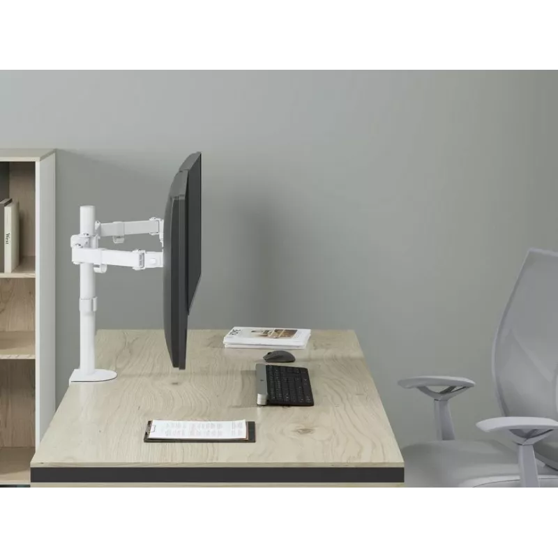 Equip 17 inch-32 inch verstelbare dualmonitor-tafelhouder, wit