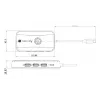 Techly IDATA USBC-HUB5WL AV-extender AV-zender & -ontvanger zwart