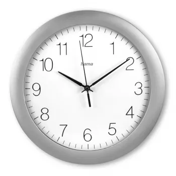 Hama Teneriffa analoog horloge rond zilver, wit
