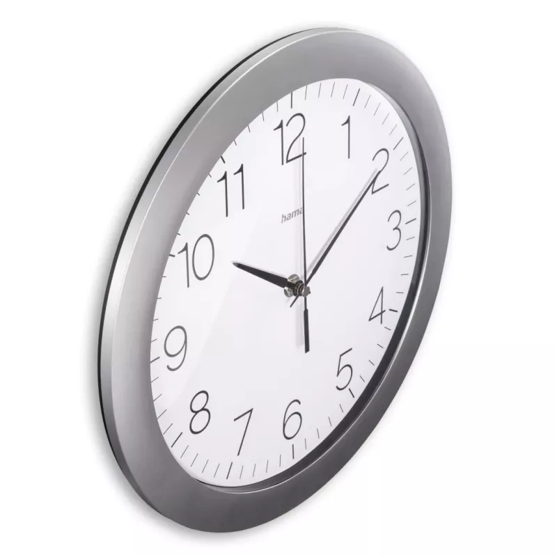 Hama Teneriffa analoog horloge rond zilver, wit