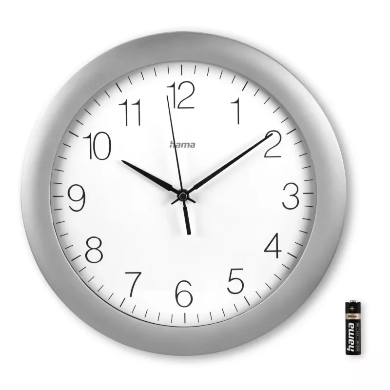 Hama Teneriffa analoog horloge rond zilver, wit