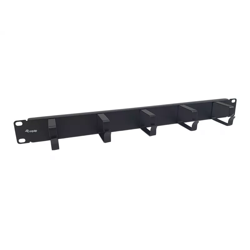 Equip 19 inch kabelmanagementpaneel 1HE met 5 metalen beugels, zwart