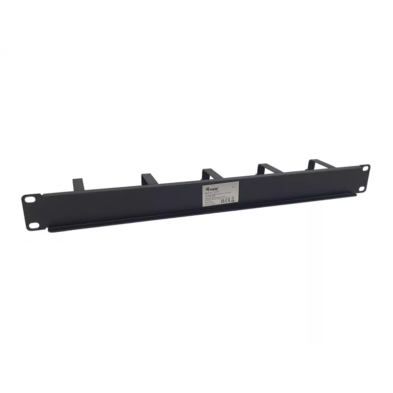 Equip 19 inch kabelmanagementpaneel 1HE met 5 metalen beugels, zwart