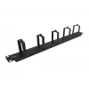 Equip 19 inch kabelmanagementpaneel 1HE met 5 metalen beugels, zwart