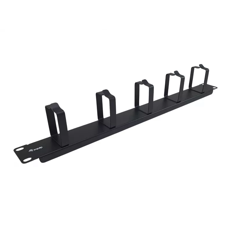 Equip 19 inch kabelmanagementpaneel 1HE met 5 metalen beugels, zwart