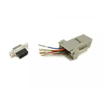 Equip DB9 naar RJ45 adapter female serieel grijs 72x33x16mm