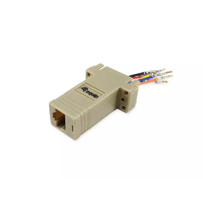 Equip DB9 naar RJ45 adapter female serieel grijs 72x33x16mm