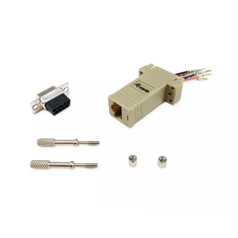 Equip DB9 naar RJ45 adapter female serieel grijs 72x33x16mm