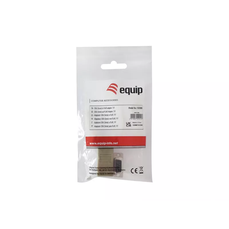 Equip DB9 naar RJ45 adapter female serieel grijs 72x33x16mm