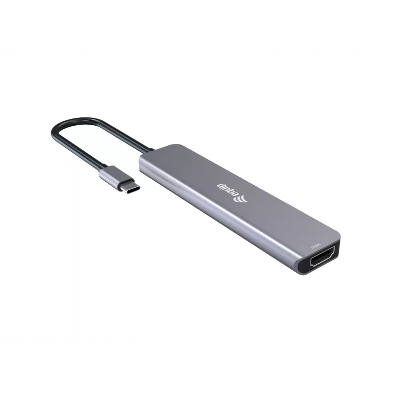 Equip USB-C 6-in-1 multifunctionele adapter, HDMI 4K/30Hz, USB-C x4, USB-A x1, 5Gbps, 100W USB PD