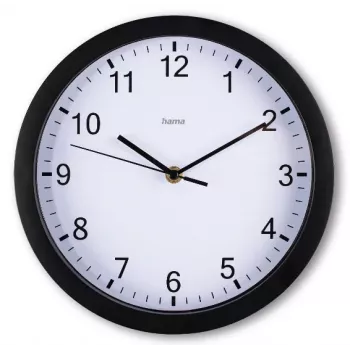 Hama Elba quartzhorloge rond zwart, wit