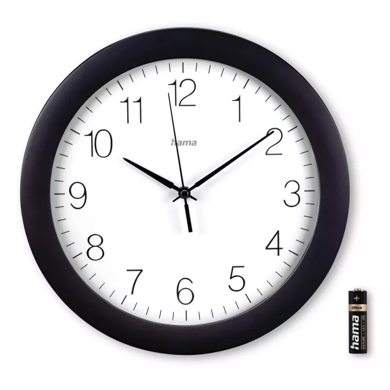 Hama Teneriffa analoog horloge rond zwart, wit