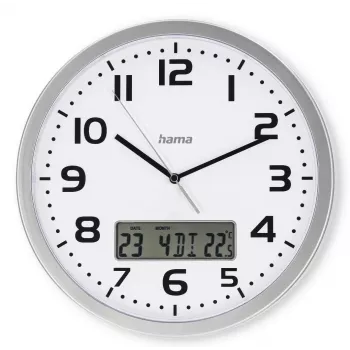 Hama 00185878 wand-/tafelklok analoog horloge rond zilver, wit