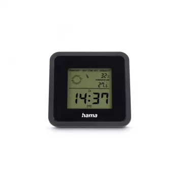 Hama thermometer en hygrometer Borneo, digitaal, voor binnen, zwart (00185890)