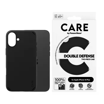 PanzerGlass CARE™ by ® Double Defense Case zwart iPhone 16 Plus