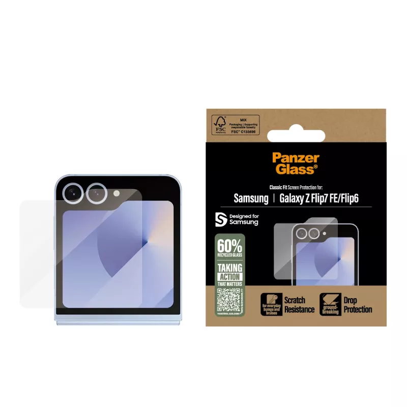 PanzerGlass® schermbescherming Samsung Galaxy Z Flip7 FE | Flip6 | Classic Fit