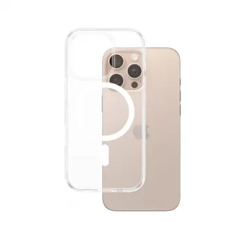 Cover PanzerGlass HardCase Transparant met witte MagSafe iPhone 16 Pro Max