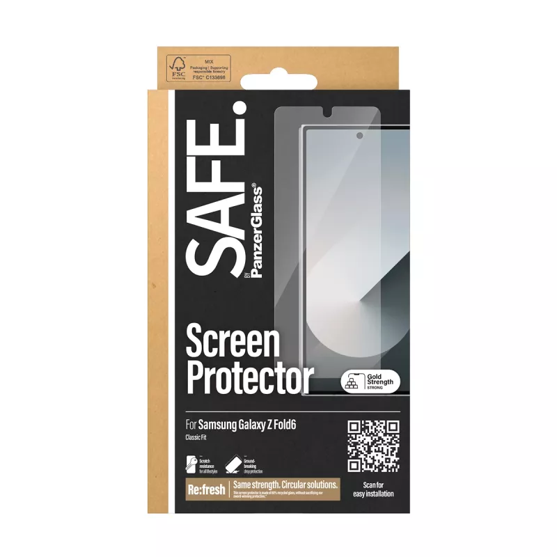 PanzerGlass SAFE. by ® schermbescherming Samsung Galaxy Z Fold6 | Classic Fit